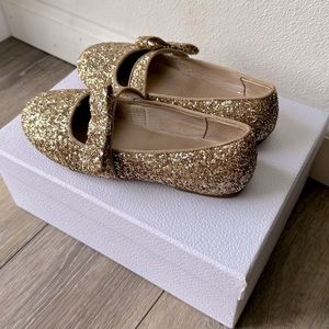 Glitter gold ballerina flats age of innocence